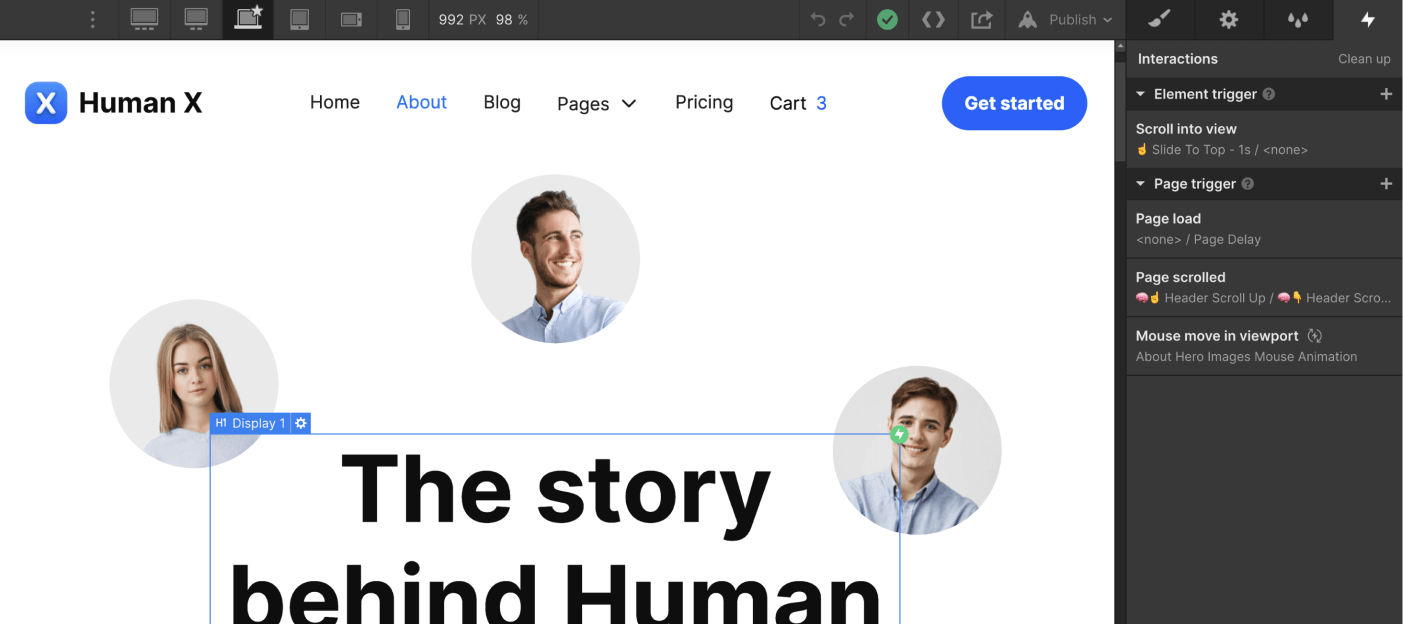 Animations - Human X Webflow Template