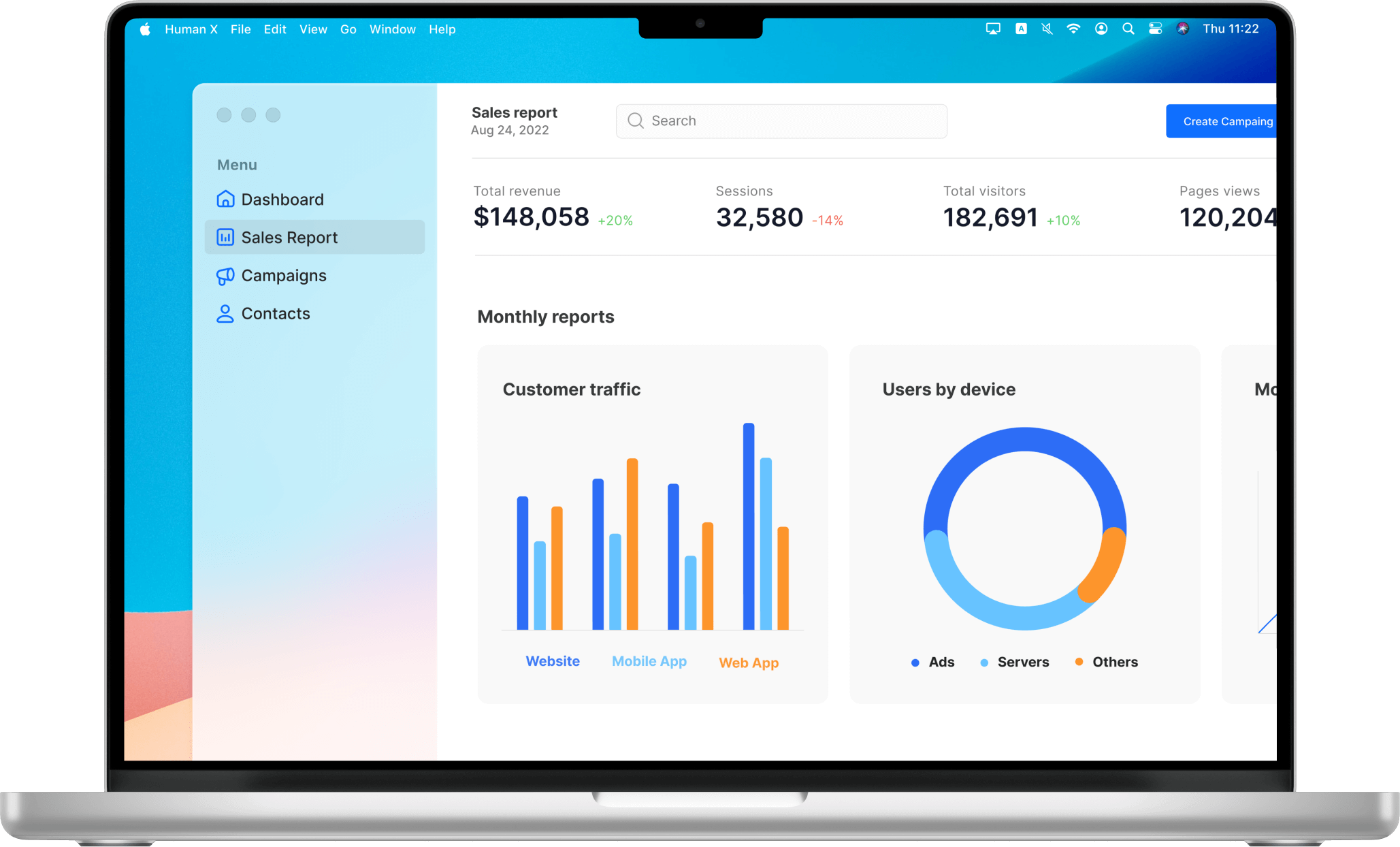 Next-gen Analytics Software - Human X Webflow Template